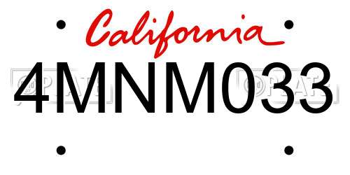 4MNM033 California License Plate