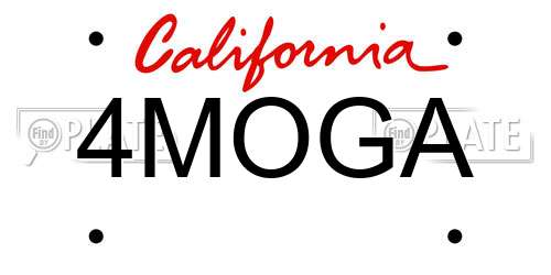 4MOGA California License Plate