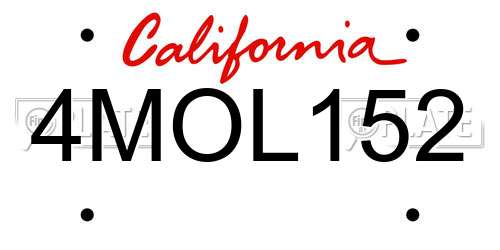 4MOL152 California License Plate