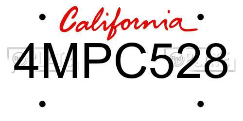 4MPC528 California License Plate