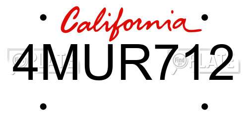4MUR712 California License Plate