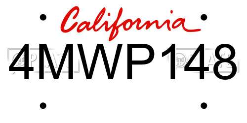 4MWP148 California License Plate