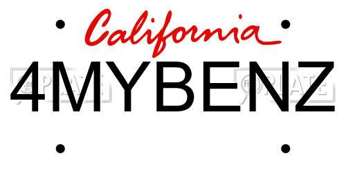 4MYBENZ California License Plate
