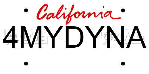4MYDYNA California License Plate
