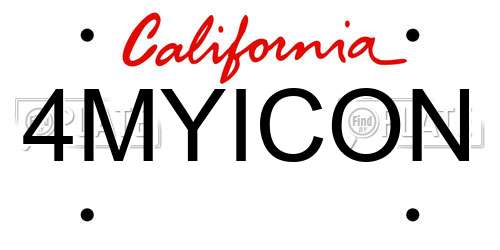 4MYICON California License Plate