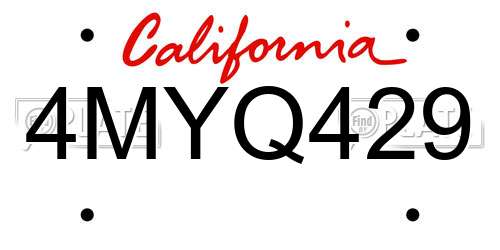 4MYQ429 California License Plate