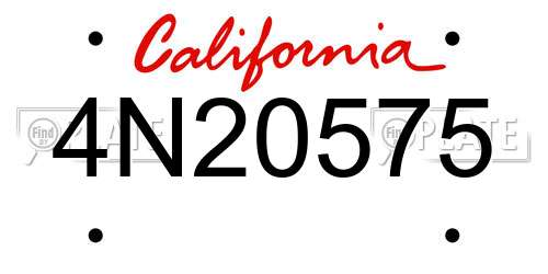 4N20575 California License Plate