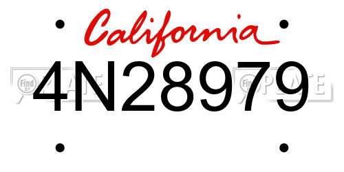 4N28979 California License Plate