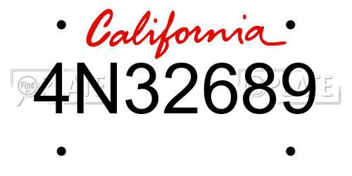 4N32689 California License Plate