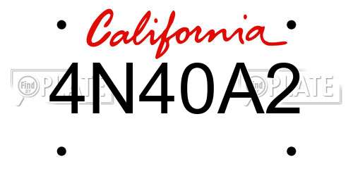 4N40A2 California License Plate