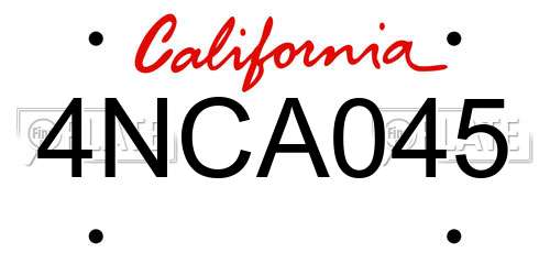 4NCA045 California License Plate