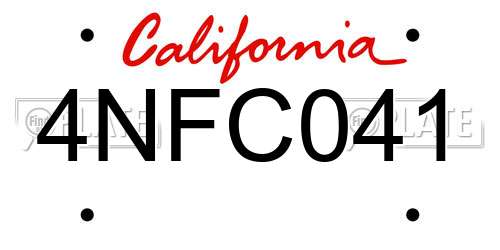 4NFC041 California License Plate