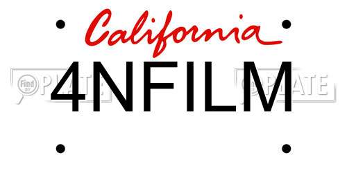 4NFILM California License Plate
