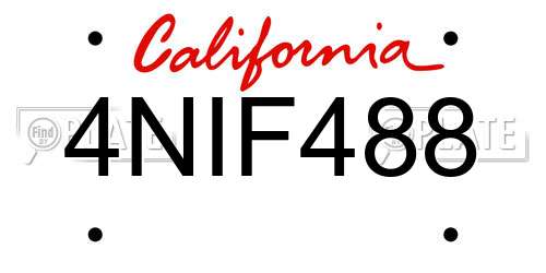 4NIF488 California License Plate
