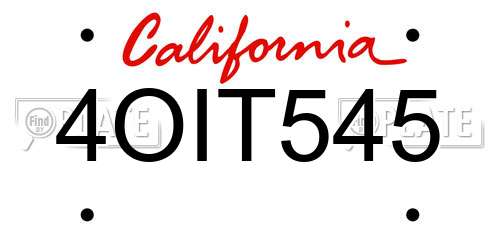 4OIT545 California License Plate