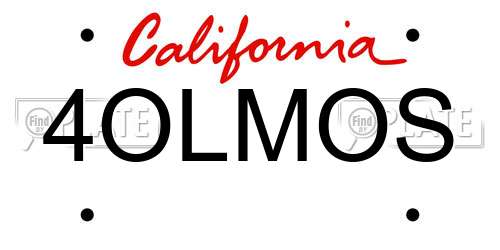 4OLMOS California License Plate