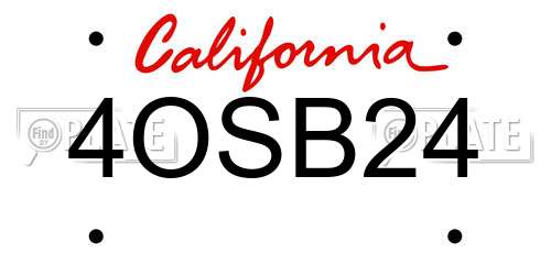 4OSB24 California License Plate