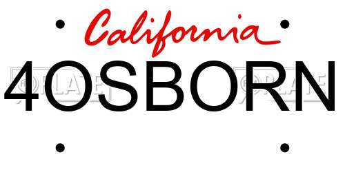 4OSBORN California License Plate