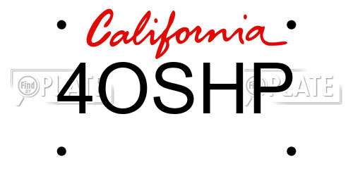 4OSHP California License Plate