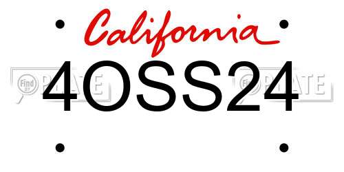 4OSS24 California License Plate