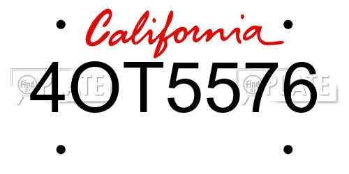 4OT5576 California License Plate