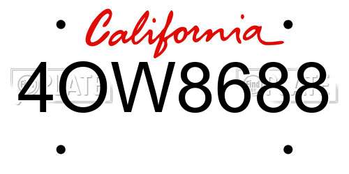 4OW8688 California License Plate