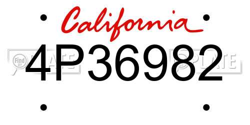 4P36982 California License Plate