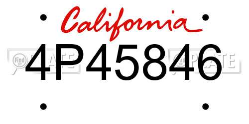 4P45846 California License Plate