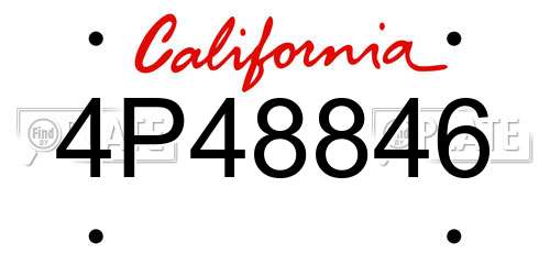 4P48846 California License Plate