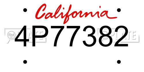 4P77382 California License Plate