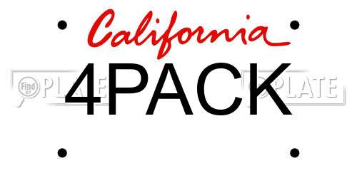 4PACK California License Plate