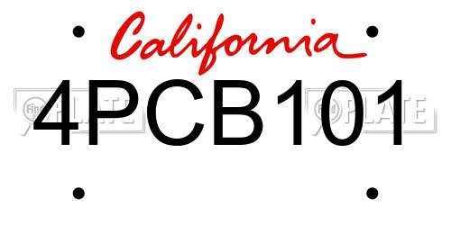 4PCB101 California License Plate
