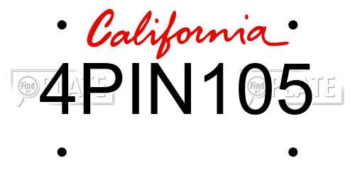 4PIN105 California License Plate