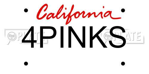 4PINKS California License Plate