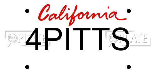 4PITTS California License Plate