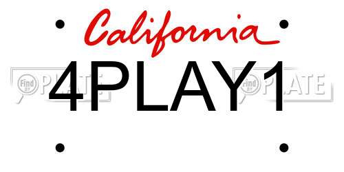 4PLAY1 California License Plate