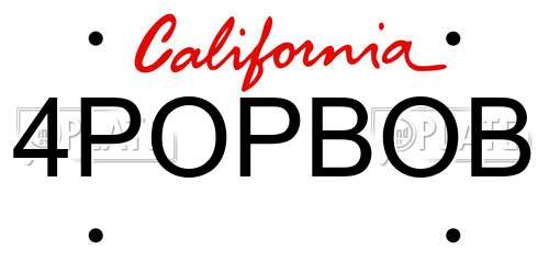4POPBOB California License Plate