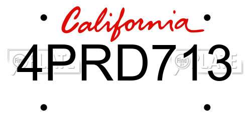 4PRD713 California License Plate