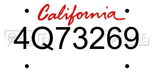 4Q73269 California License Plate