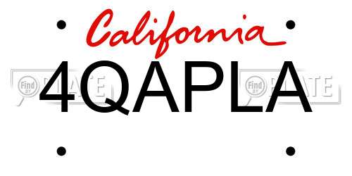 4QAPLA California License Plate