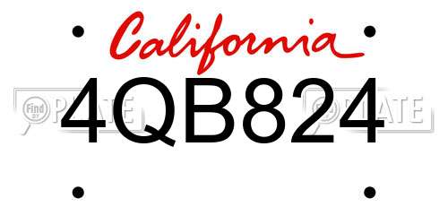 4QB824 California License Plate