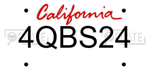 4QBS24 California License Plate