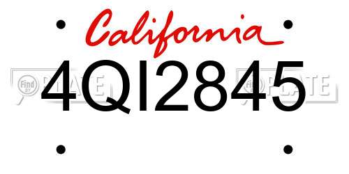 4QI2845 California License Plate