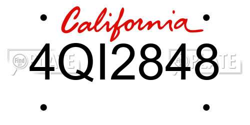 4QI2848 California License Plate