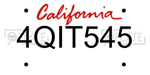 4QIT545 California License Plate