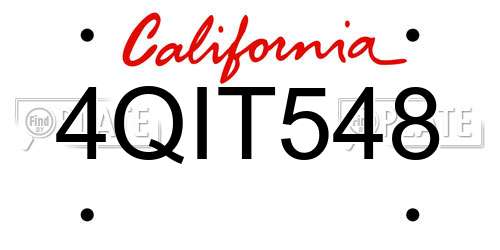 4QIT548 California License Plate