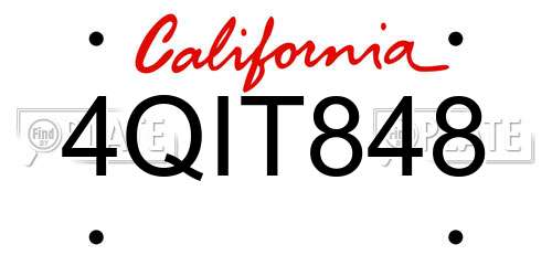 4QIT848 California License Plate
