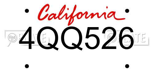 4QQ526 California License Plate