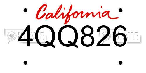 4QQ826 California License Plate