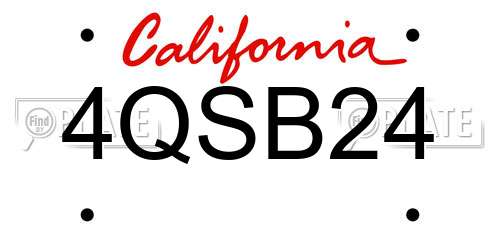 4QSB24 California License Plate